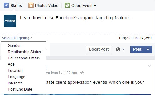Facebook organic targeting 3