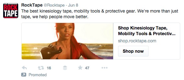Rocktape promoted tweet
