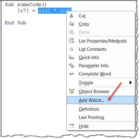 add-watch-vba