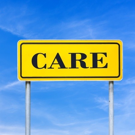 sign with word care