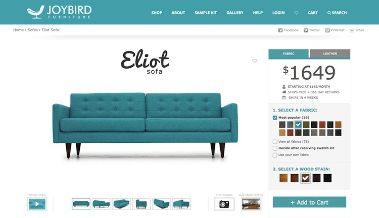 Joybird Product Page