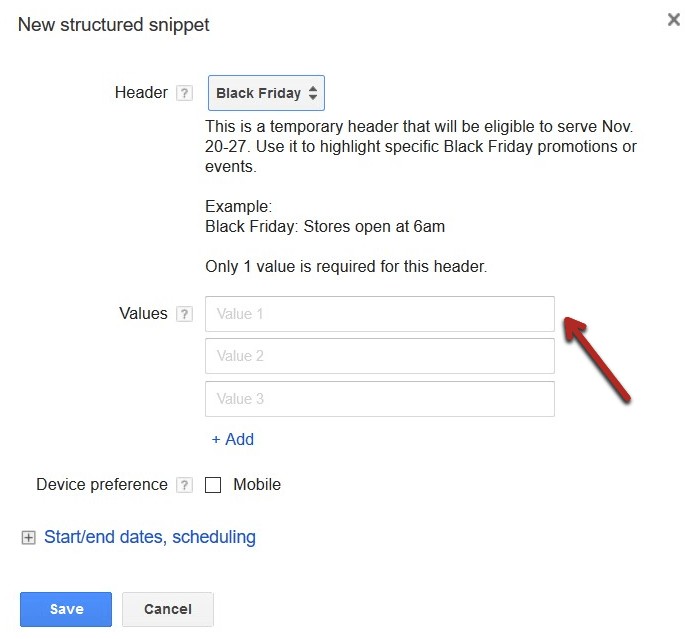 black-friday-adwords-snippet-value