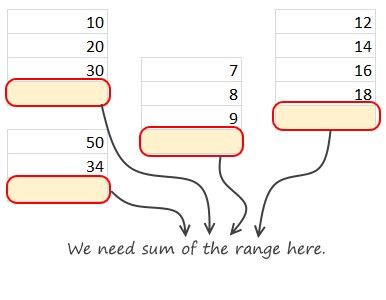 autosum-multiple-ranges