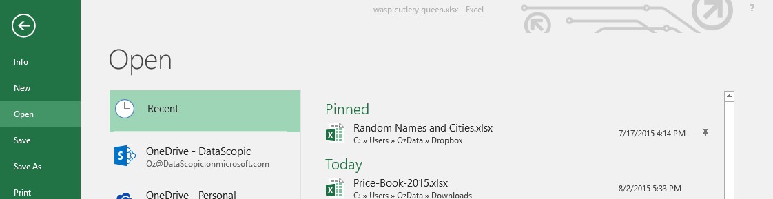 pinned items