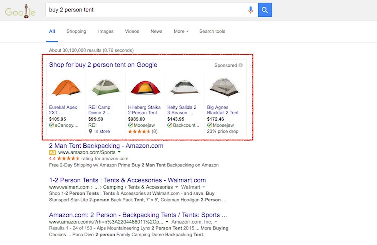 Google Shopping - 2 Person Tent