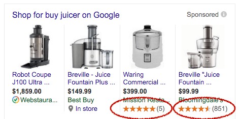 Google Shopping - Ratings & Reviews
