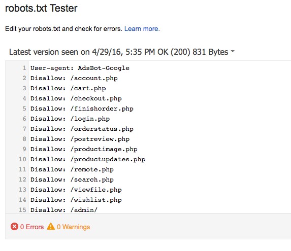 Robots.txt File in GSC