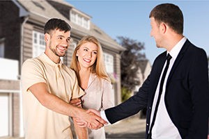real estate agent and customers
